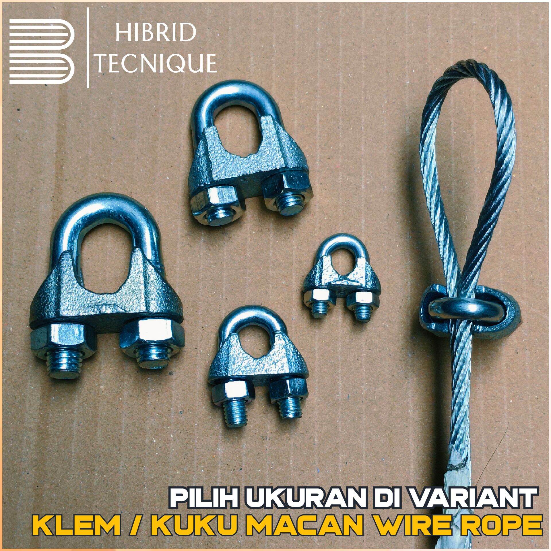 Klem Seling Kuku Macan 3 5 6 8 10 12 16 Mm Tali Kawat Baja Kabel Sling