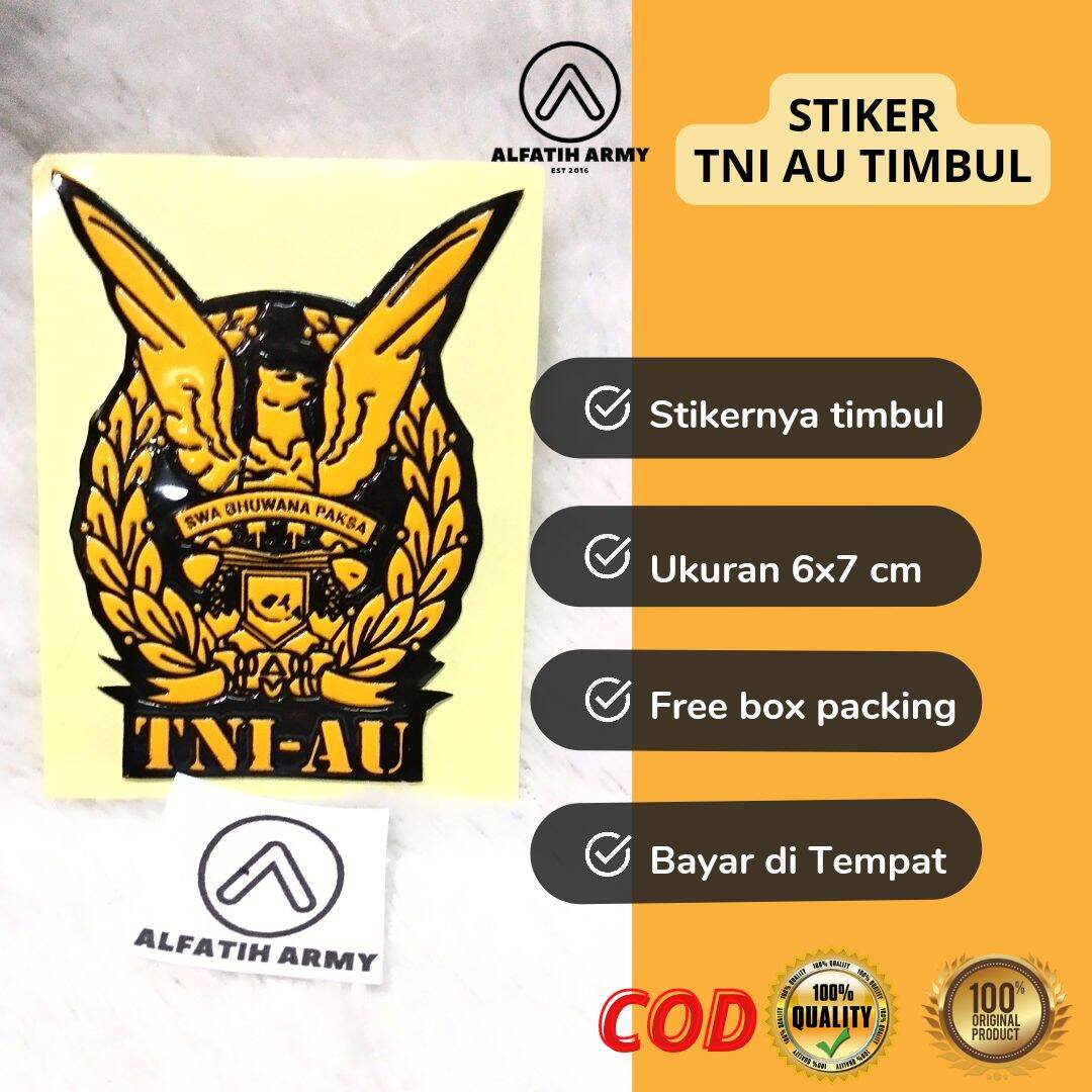 Alfatih Army Stiker Timbul Logo Tni Au Swa Bhuwana Paksa X Cm Motor