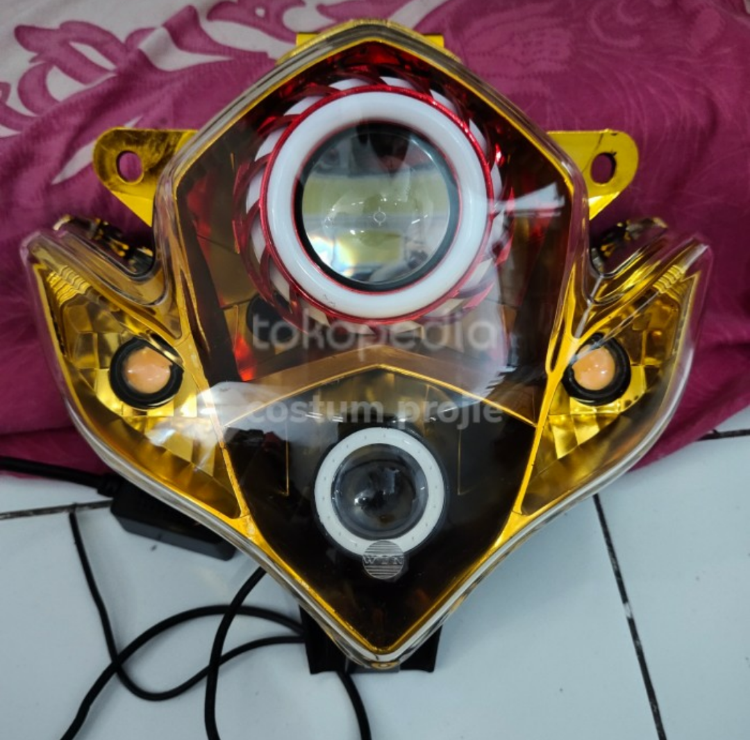 REFLEKTOR MIKA LAMPU DEPAN SUZUKI SATRIA FU BARONG MOTIF CUSTOM PROJIE