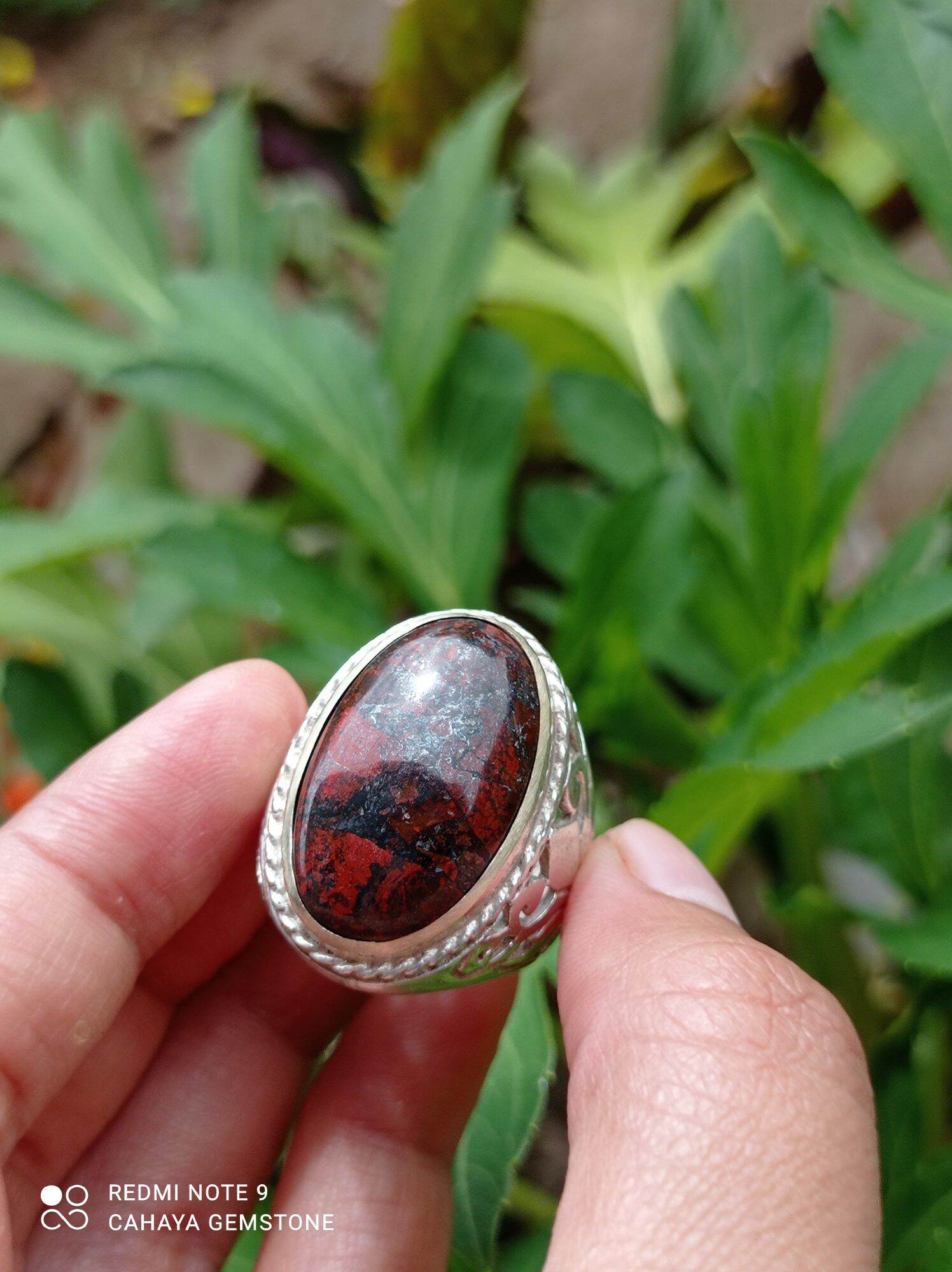 CINCIN BATU AKIK BADAR BESI KEBUMEN NATURAL ASLI BATU BADAR MAGHNET