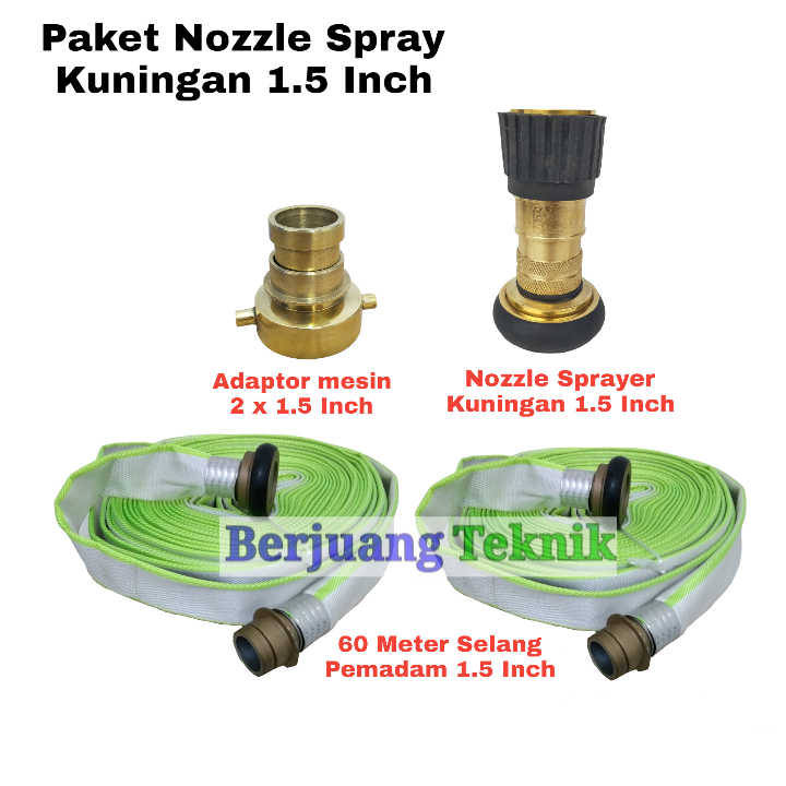 Paket Nozzle Sprayer Pemadam Kebakaran Inch Komplit Selang Pemadam