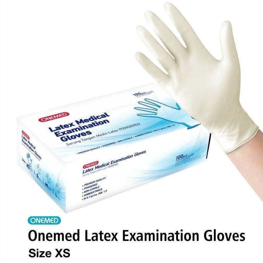 Handscoon Sarung Tangan Medis Latex Examination Gloves Pilihan Size S M