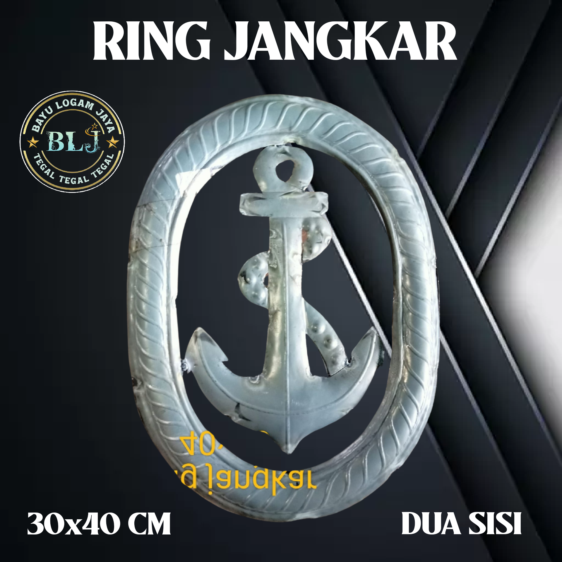 Ring Jnagkar Plat Besi Tempa X Dua Muka Hiasan Pintu Pagar Besi