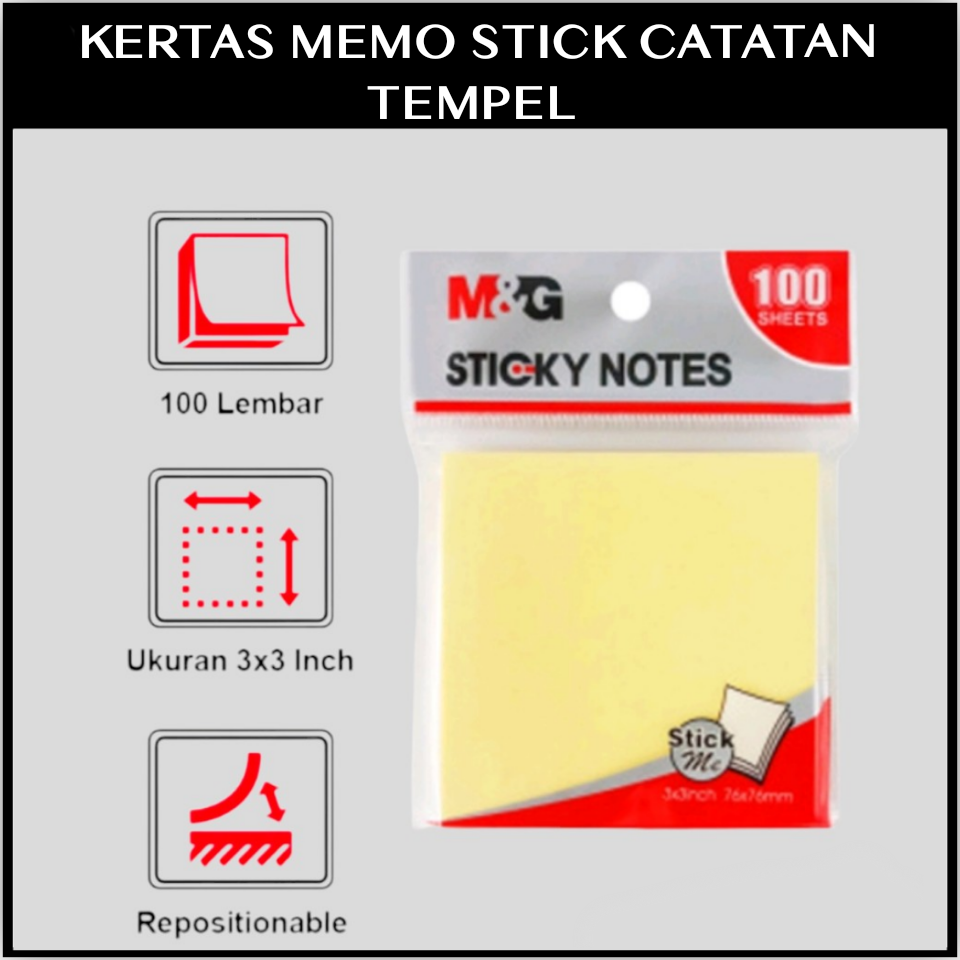 Post It Sticky Notes Kertas Memo Stick Catatan Tempel Warna Kuning