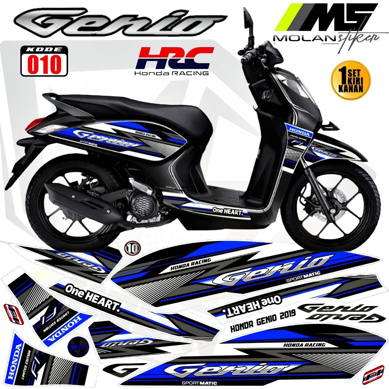 Decal Sticker Striping Variasi SEMI Fullbody Honda GENIO 110 Honda