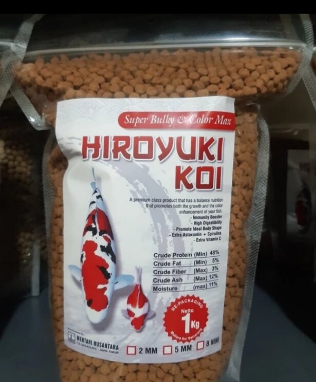 PAKAN IKAN KOI HIROYUKI SUPER BULKY COLOR HIROYUKI MERAH REPACK 1KG