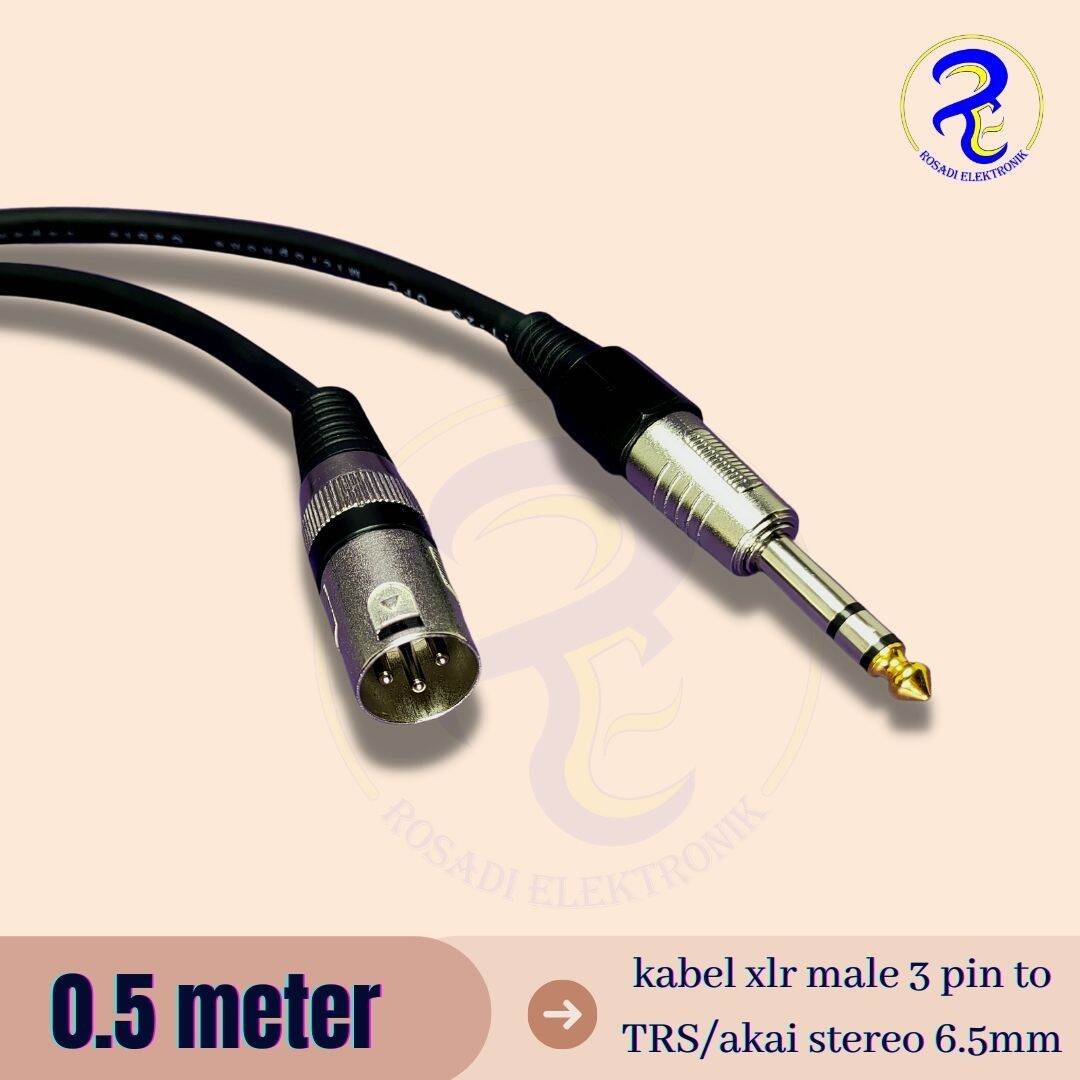 Kabel Konektor Audio Xlr Male To Trs Jack Akai Stereo Mm Cm