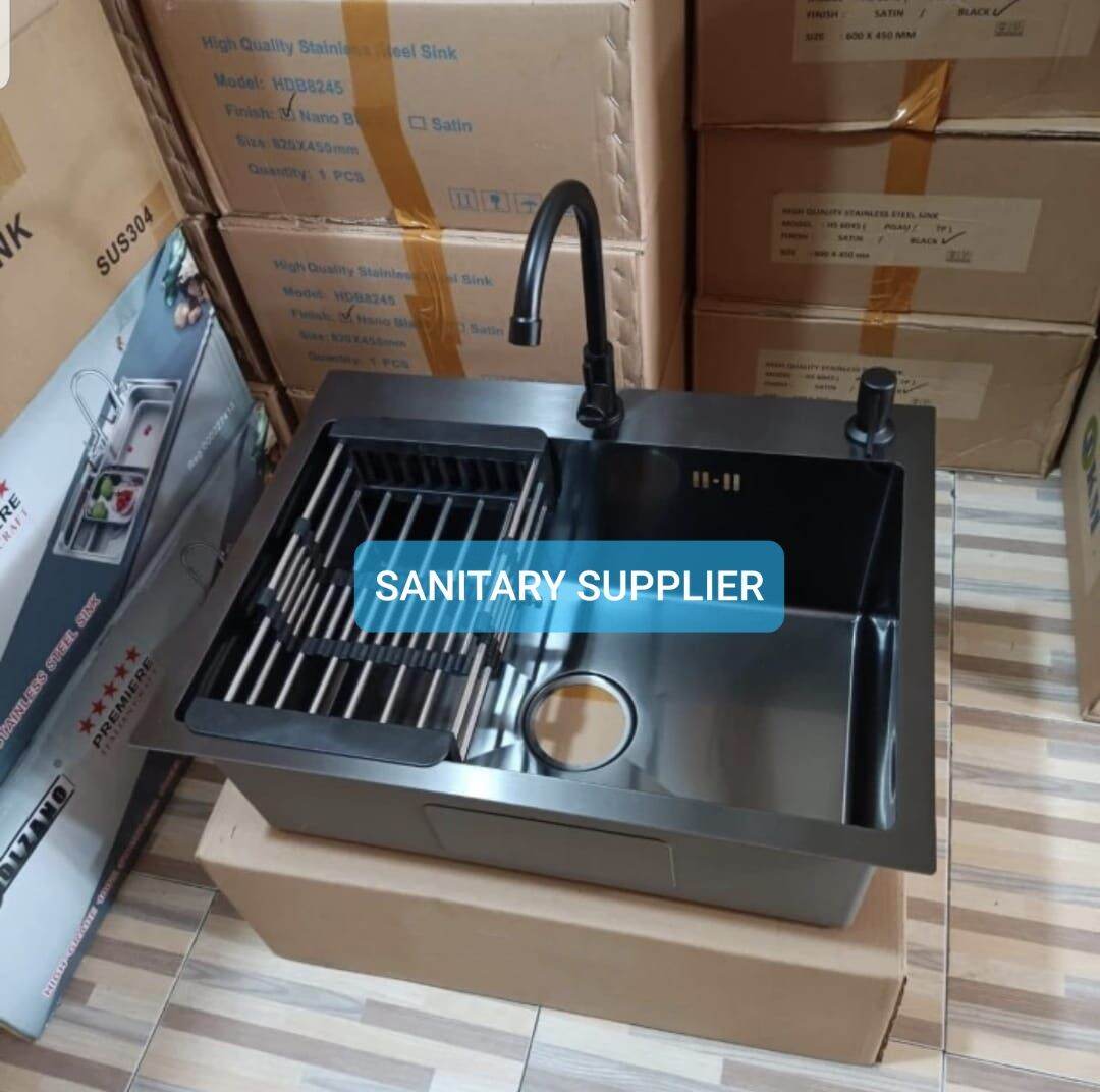 Paket Lengkap Kitchen Sink Black Lengkap Kran Bak Cuci Piring