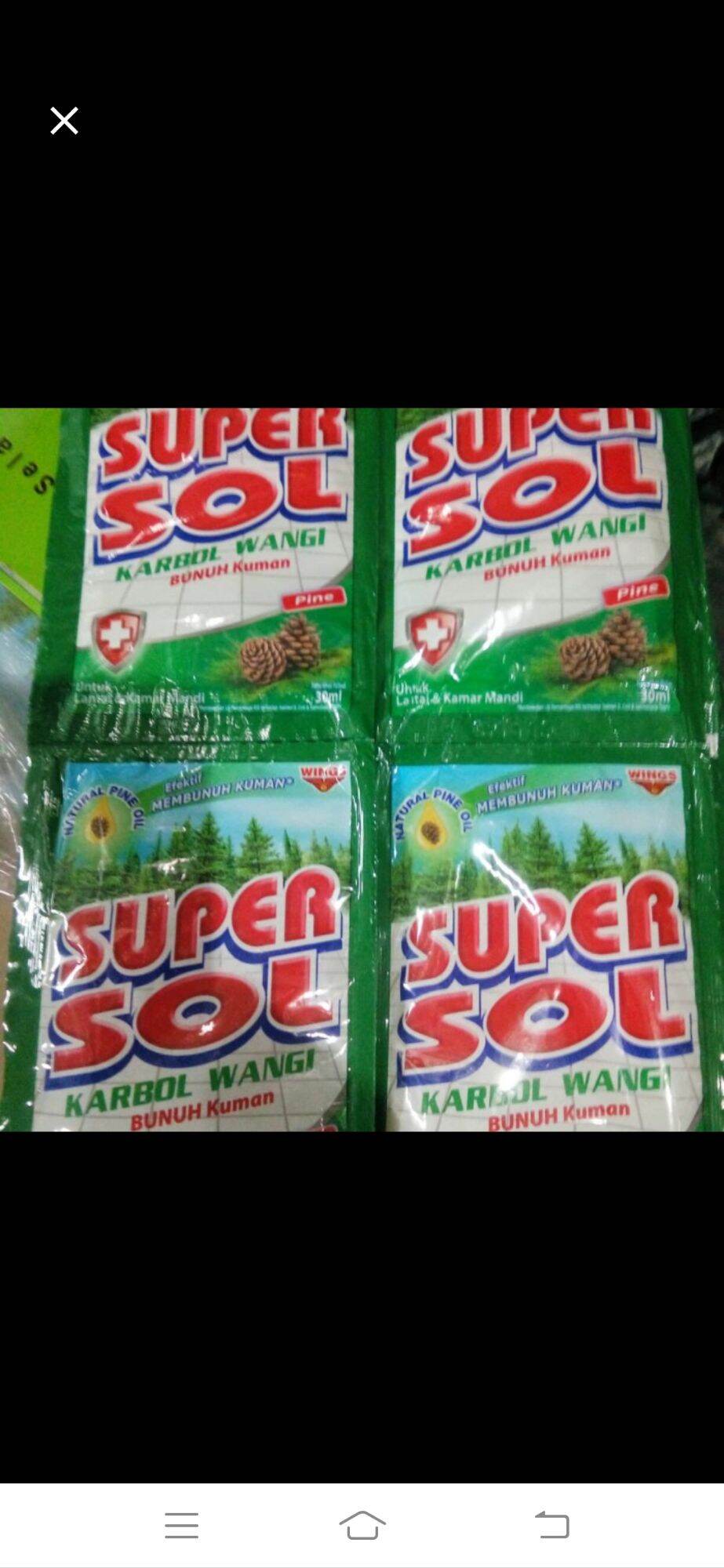 1 Renceng Super Sol 19ml Karbol Lantai Wangi Bunuh Kuman 12 Pcs