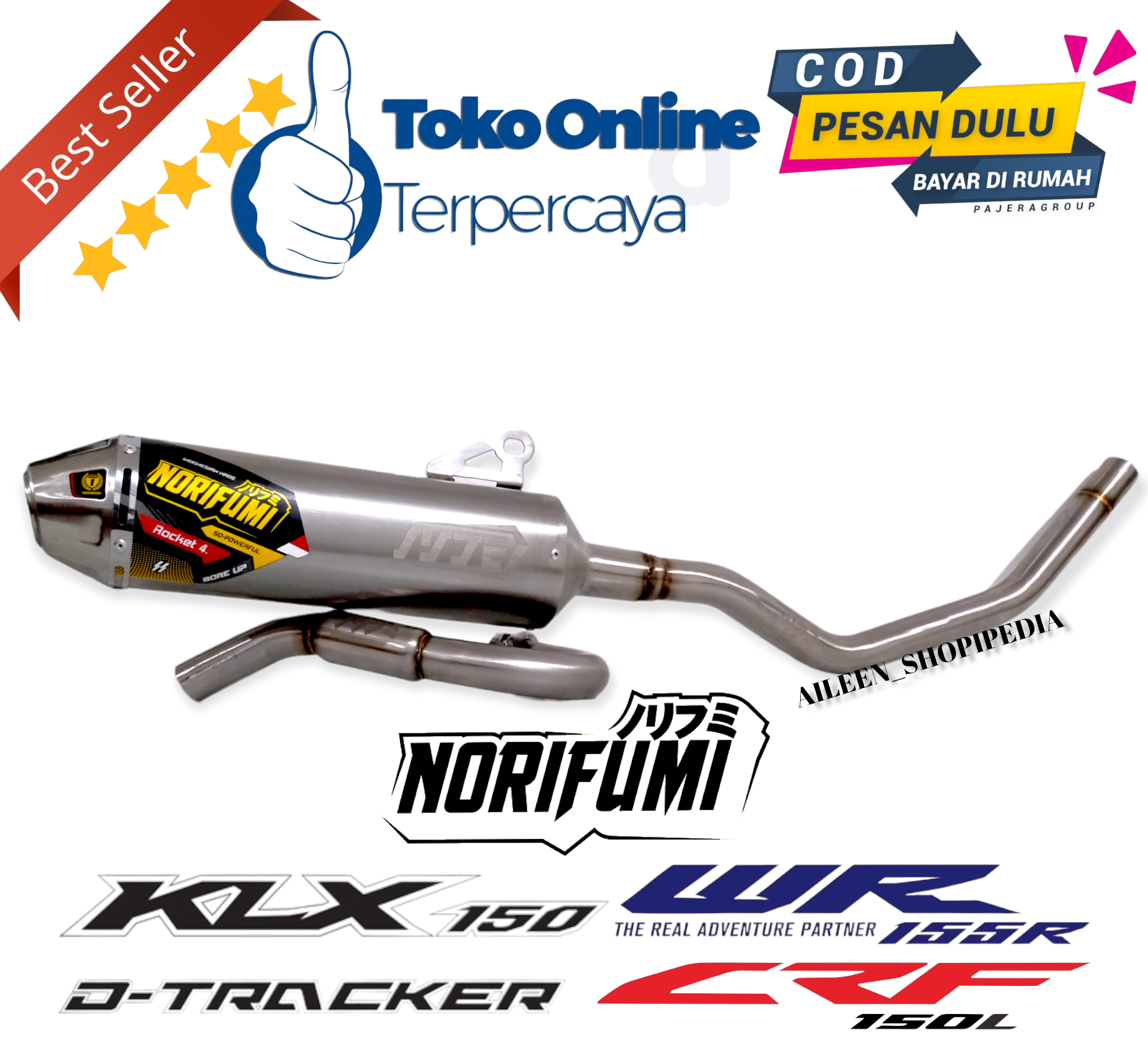 Knalpot Norifumi Rocket Bore Up Crf Klx Dtracker Wr