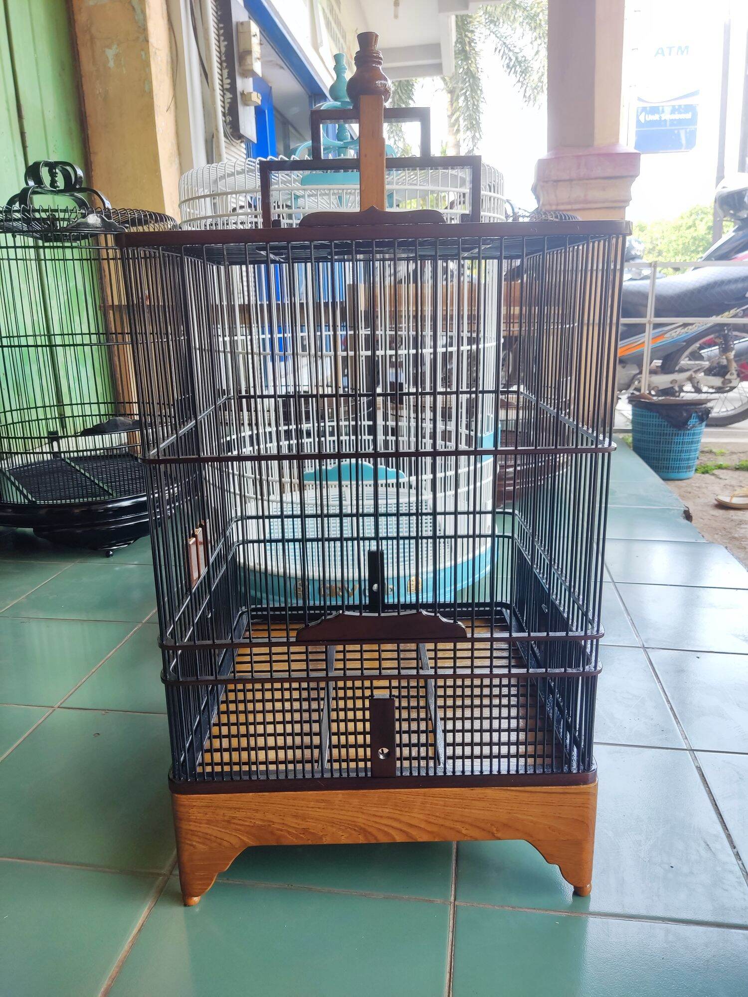 SANGKAR BURUNG KOTAK BAHAN KAYU JATI Lazada Indonesia