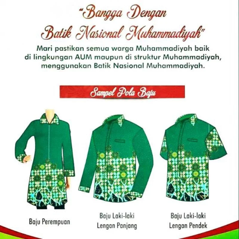 Seragam Batik Muhammadiyah Nasional Terbaru Pria Dan Wanita Full Furing