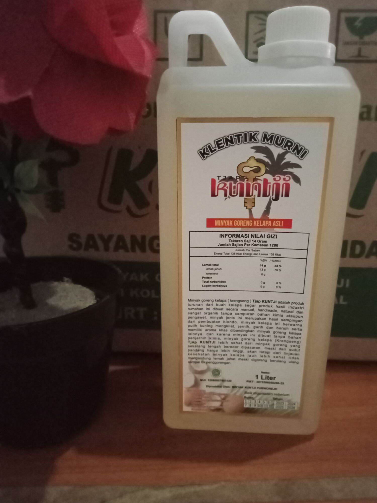 Minyak Goreng Kelapa Segar Klentik Murni Ltr Non Rbd Tanpa Pemanasan