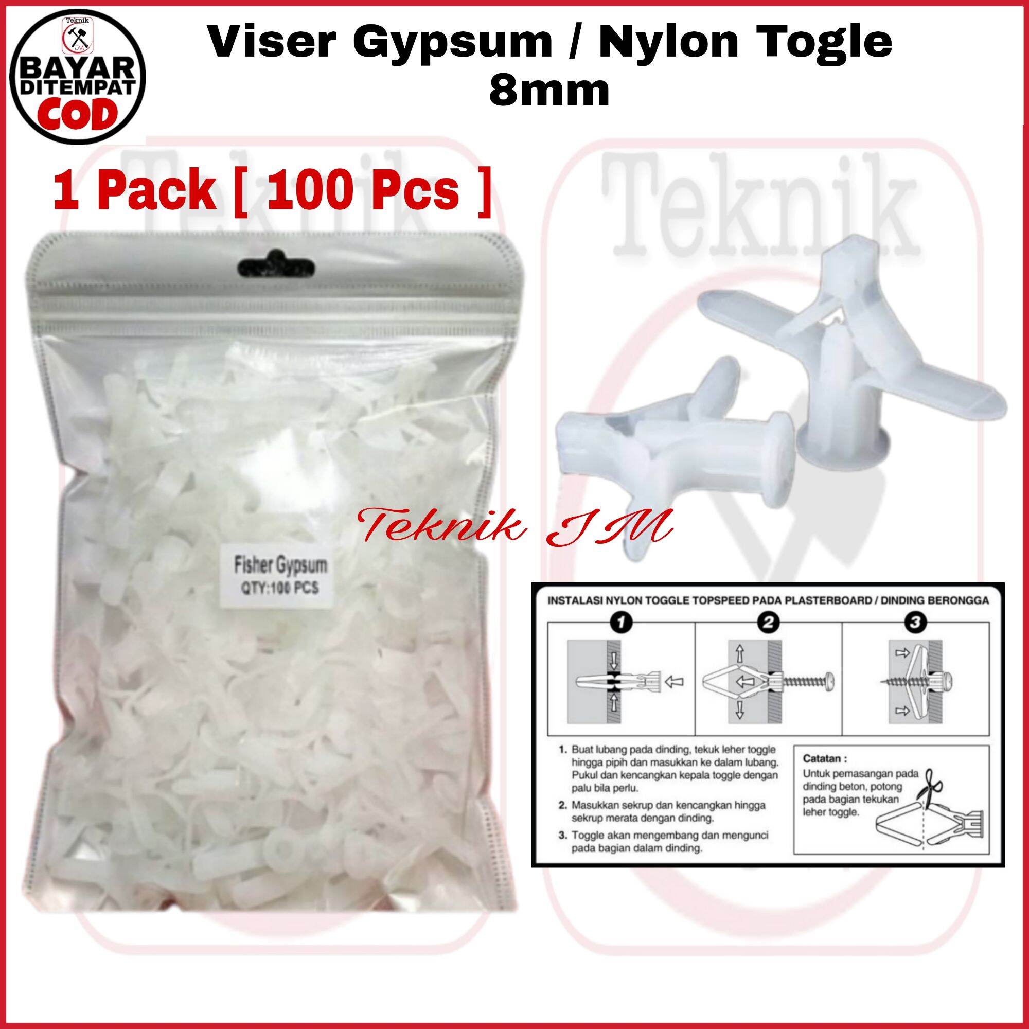 Fischer Gypsum Premium 1 Pack 100 Pcs Nylon Viser Gypsum Gipsum