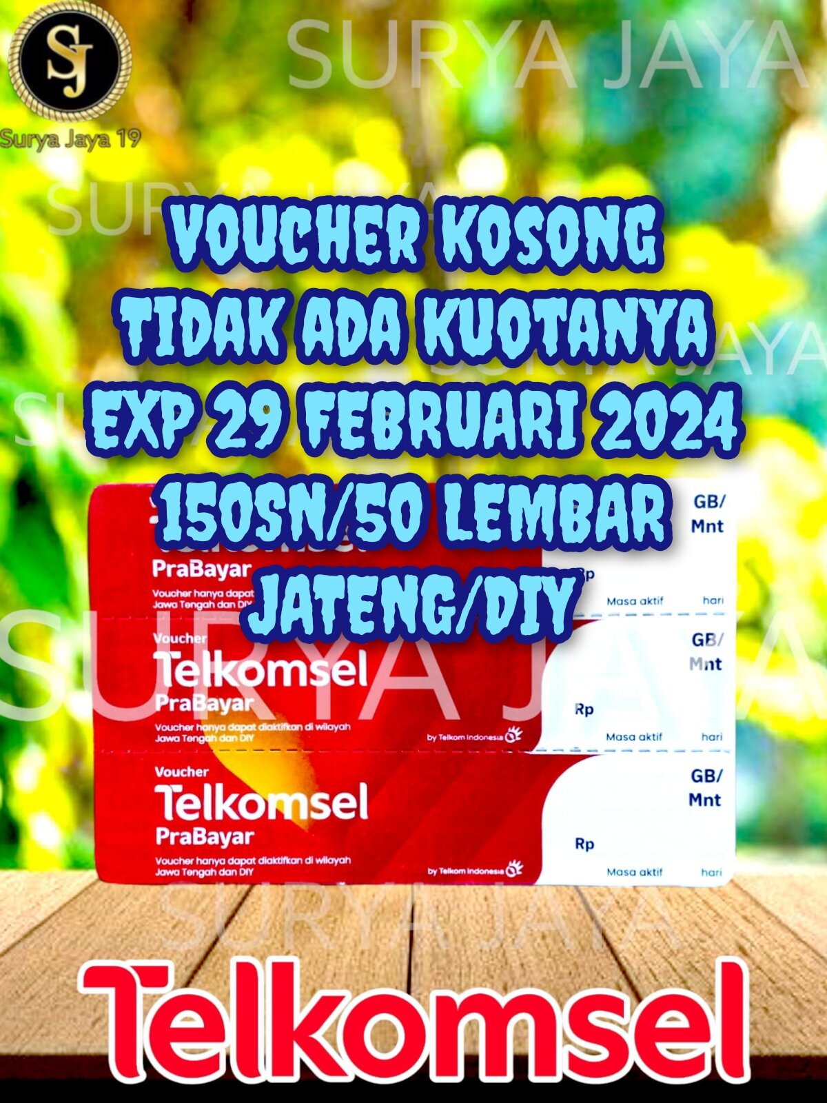 Voucher Kosong Telkomsel Jateng Sn Lembar Lazada Indonesia