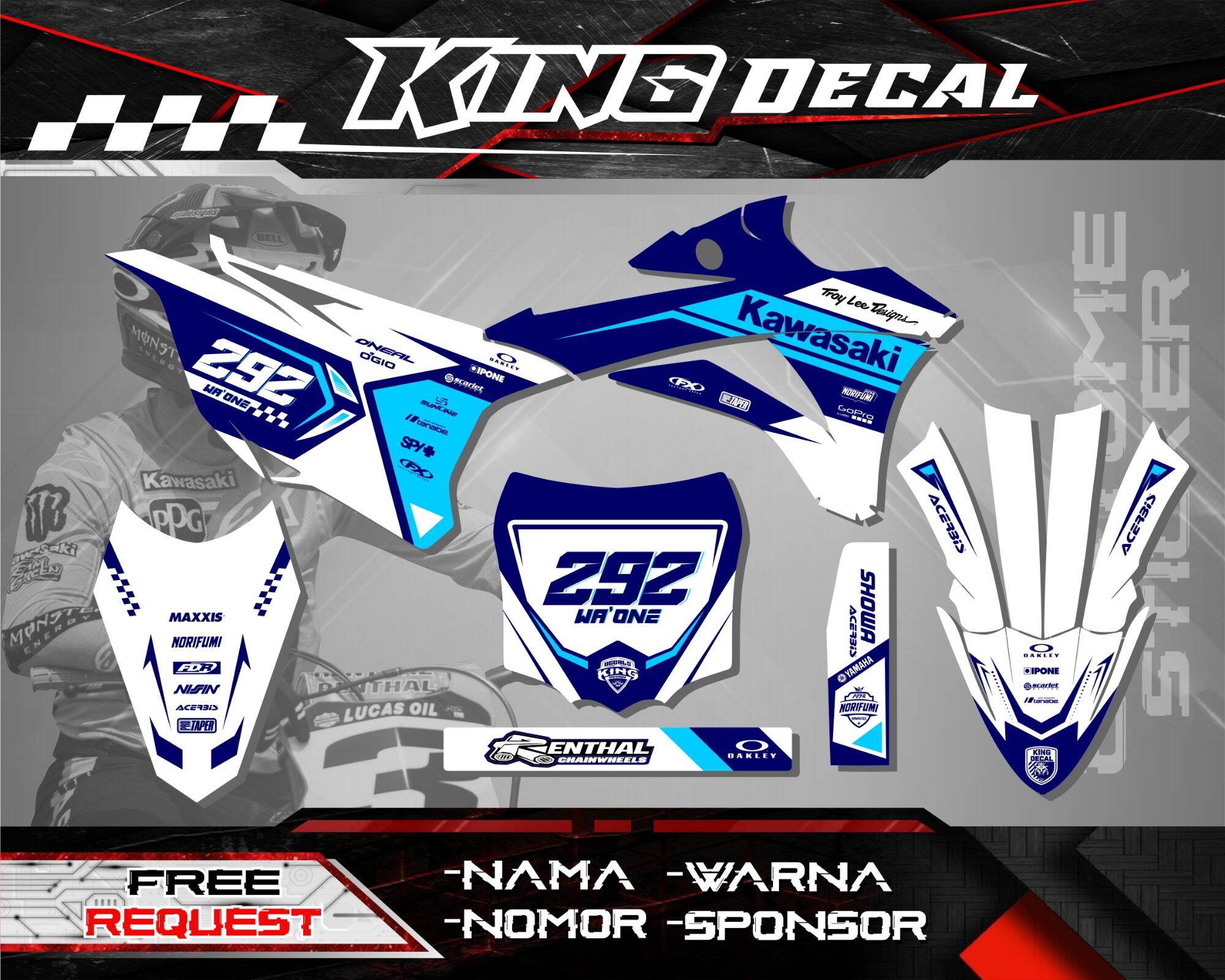 DECAL STICKER KX 85 FULL BODY DECAL KX 85 DECAL STIKER VARIASI KX