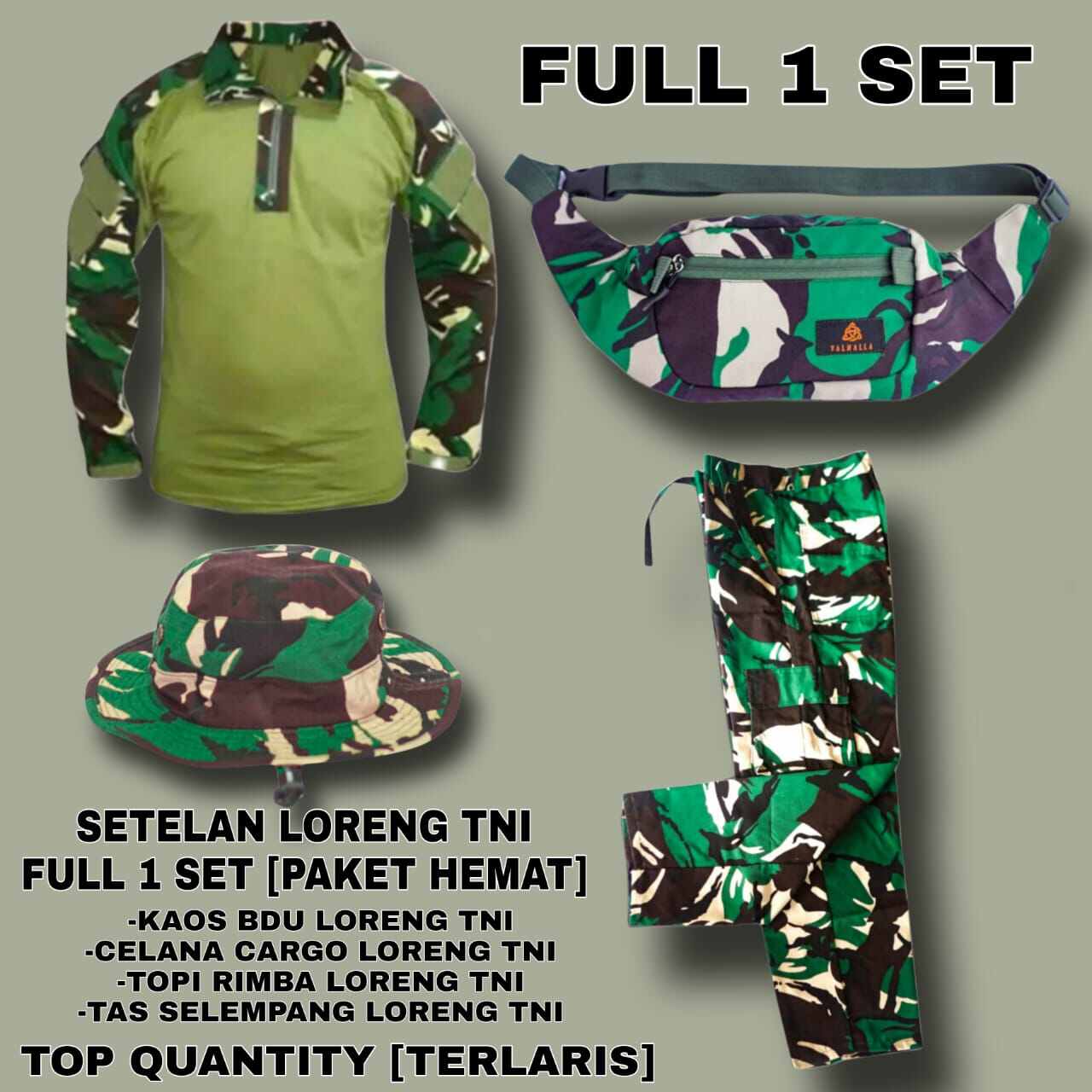 BAJU SETELAN BDU LORENG TNI SATU SET RIMBA BAJU SERAGAM LORENG TNI