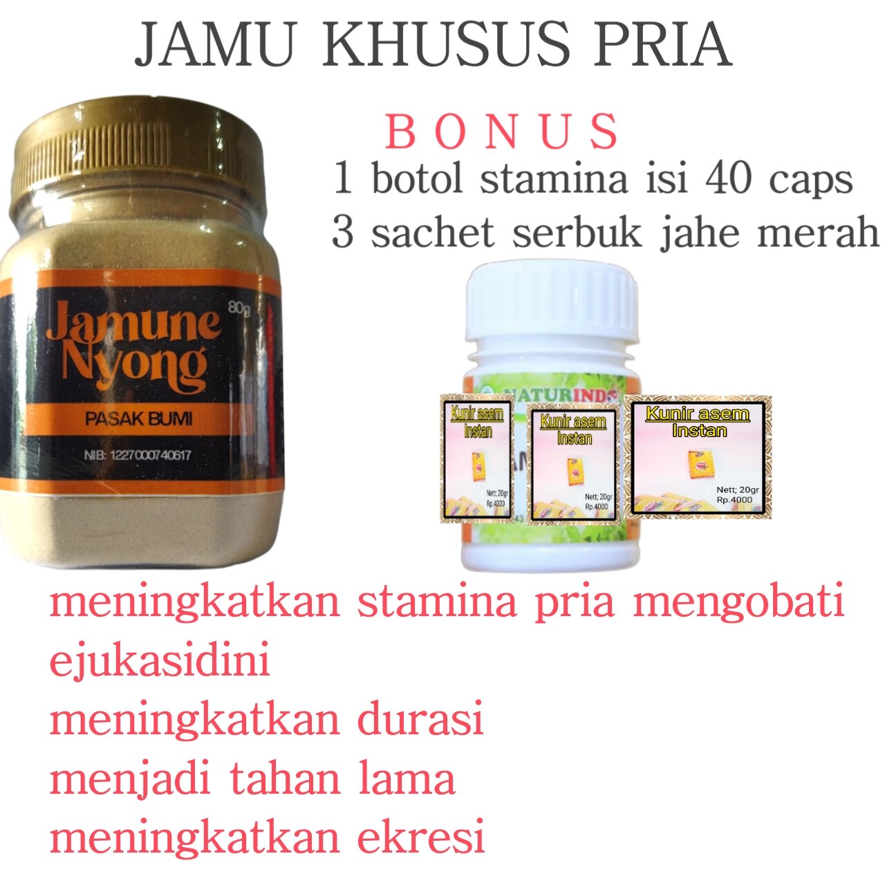 Jamu Khusus Pria Serbuk Pasak Bumi 100 Alami Aman Bagi Lambung Ginjal