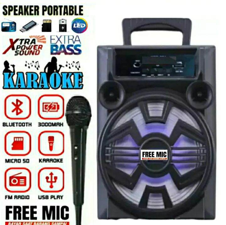 JUAL RUGI Speaker Bluetooth 2Mic Wireless Subwoofer Aktif Mp3