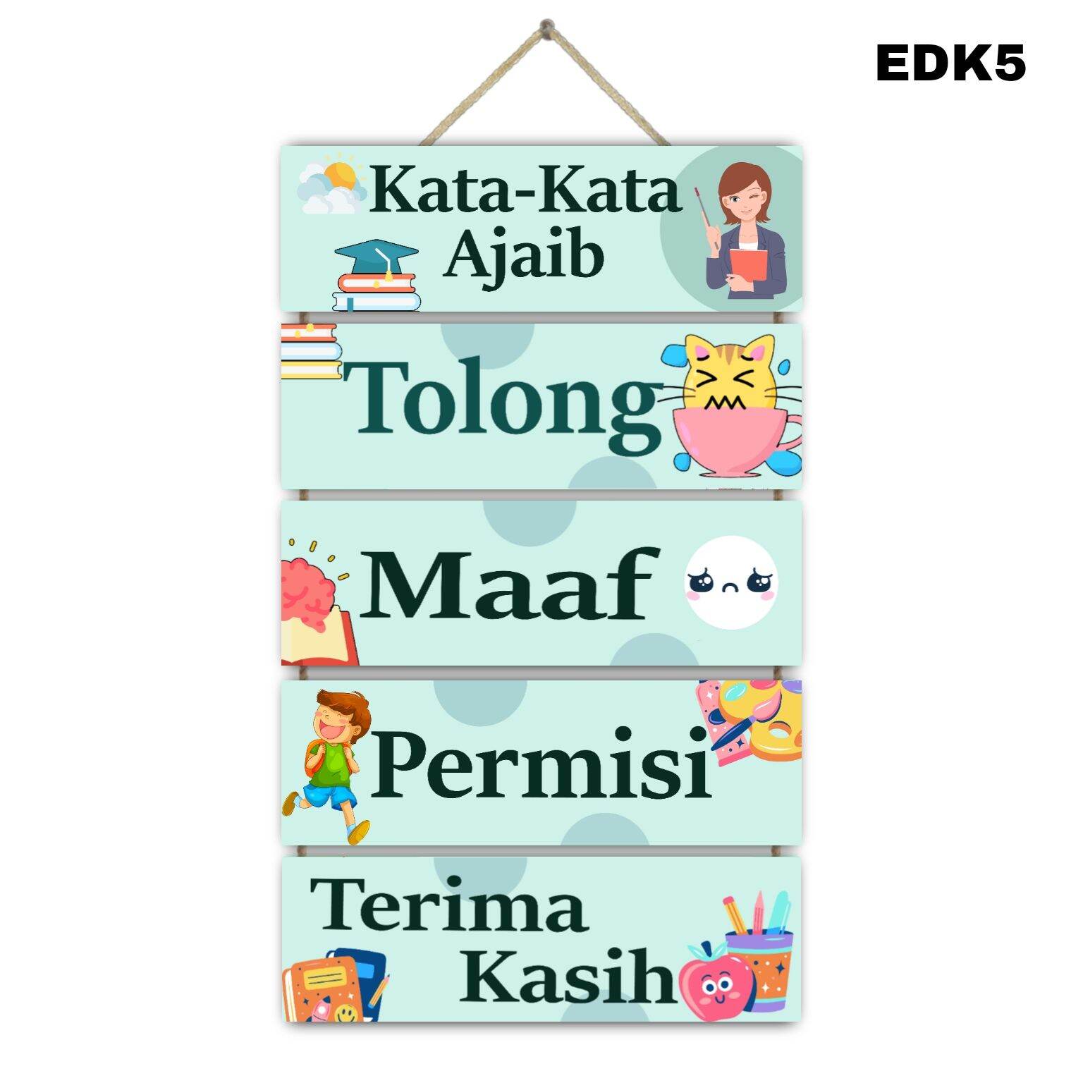 Cod Hiasan Dinding Edukasi Kata Kata Ajaib Susun Gantungan Dinding