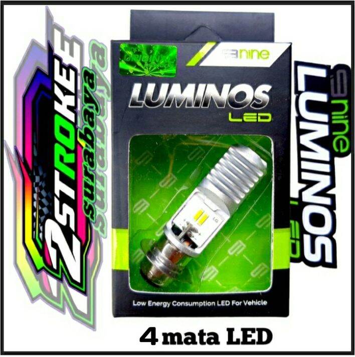 Lampu Depan Motor Led Luminos Nine Mh Original H Cahaya Putih Volt