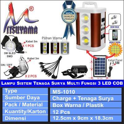 Lampu Emergency Multifungsi Solar Lighting System Mitsuyama Ms 1010