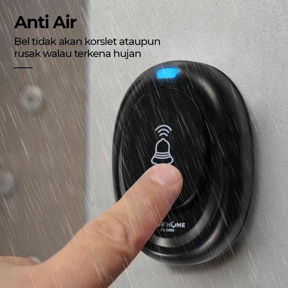 Bel Rumah Suara Tanpa Kabel Jarak Jauh Anti Air Alarm Pintu Wireless