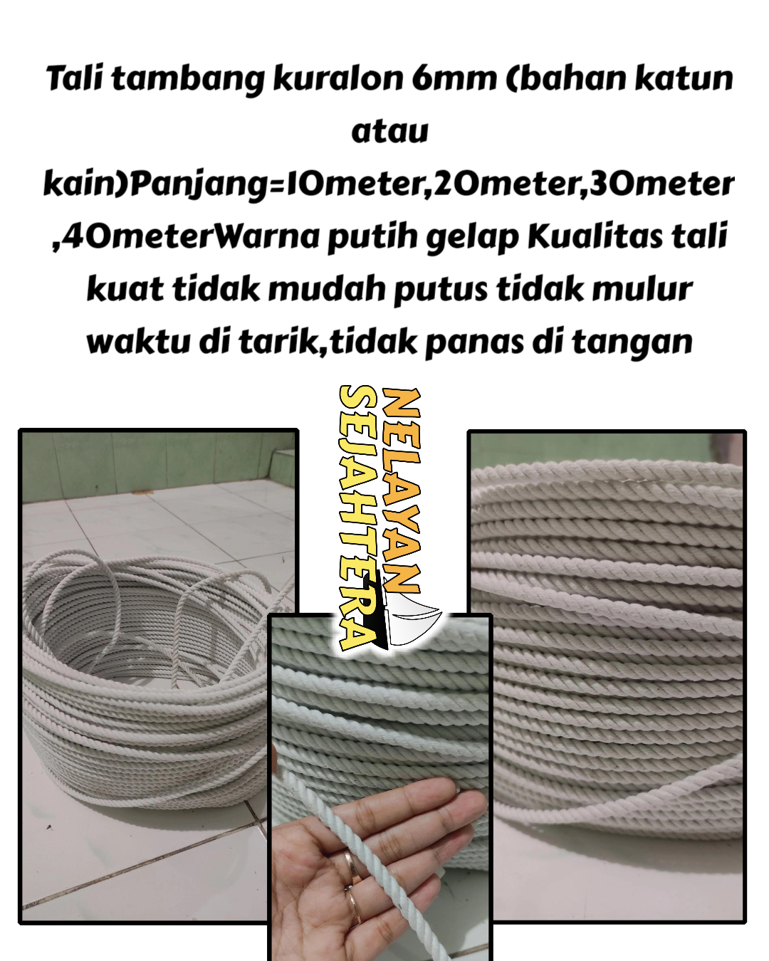 Tali Tambang M Kuralon Kain Tali Tambang Bahan Katun Tali Pengikat