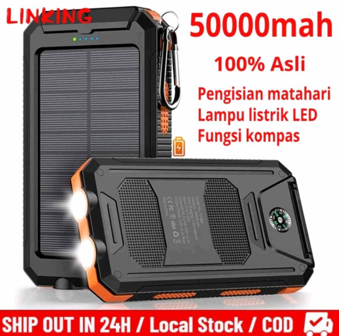 Powerbank Solar Charger 50000mAh Energy Tenaga Surya Kapasitas Tinggi