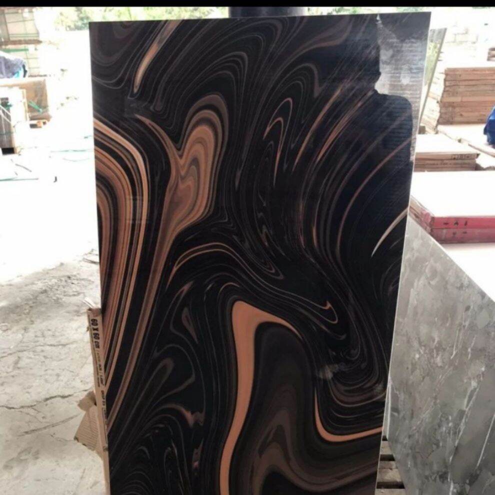 Granit Lantai 60x120 Hitam Motif Marmer Kw 1 Textur Glosy Lazada