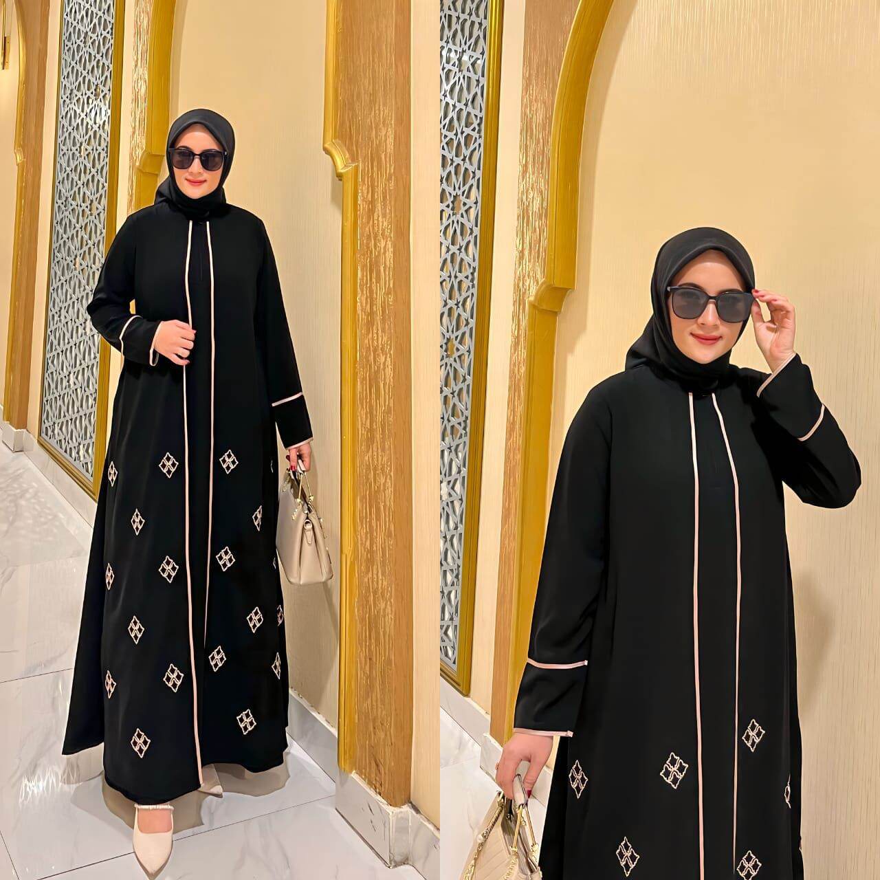 CUCIGUDANG Gamis Abaya Aisyah Free Hijab Jetblack Premium Abaya