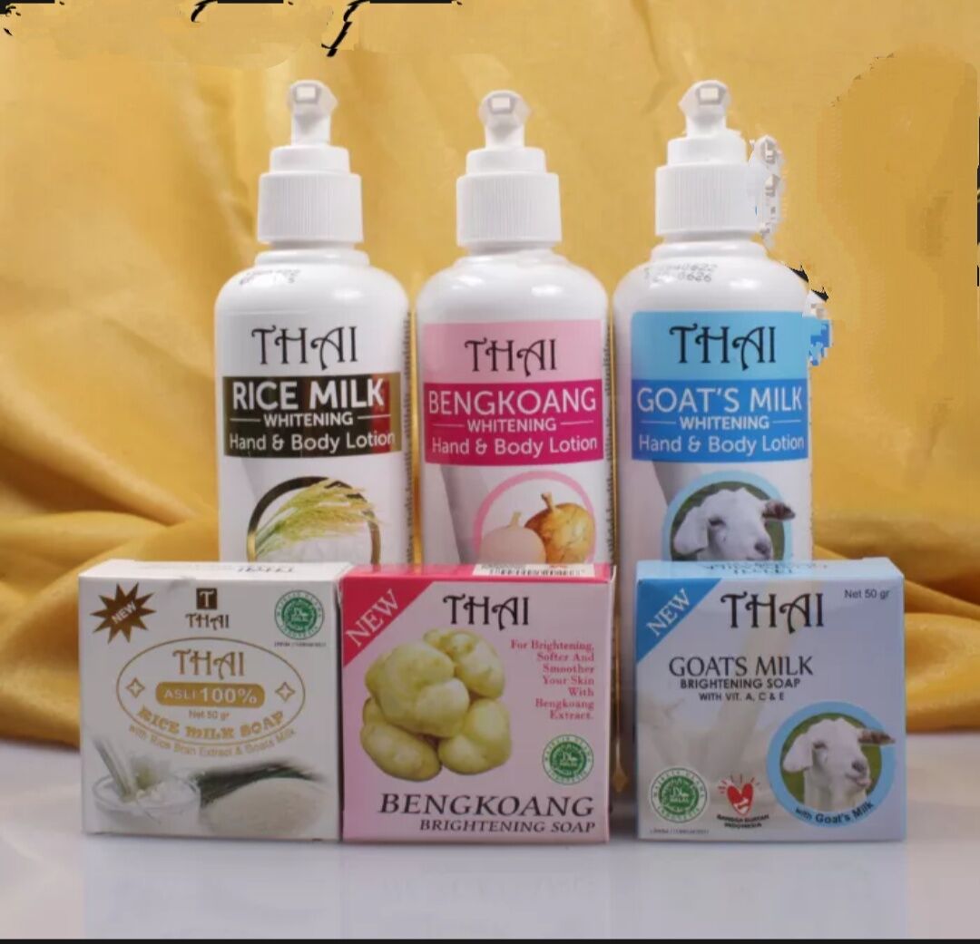 Paket Whitening In Thai Goats Milk Hand Body Lotion Sabun Batang