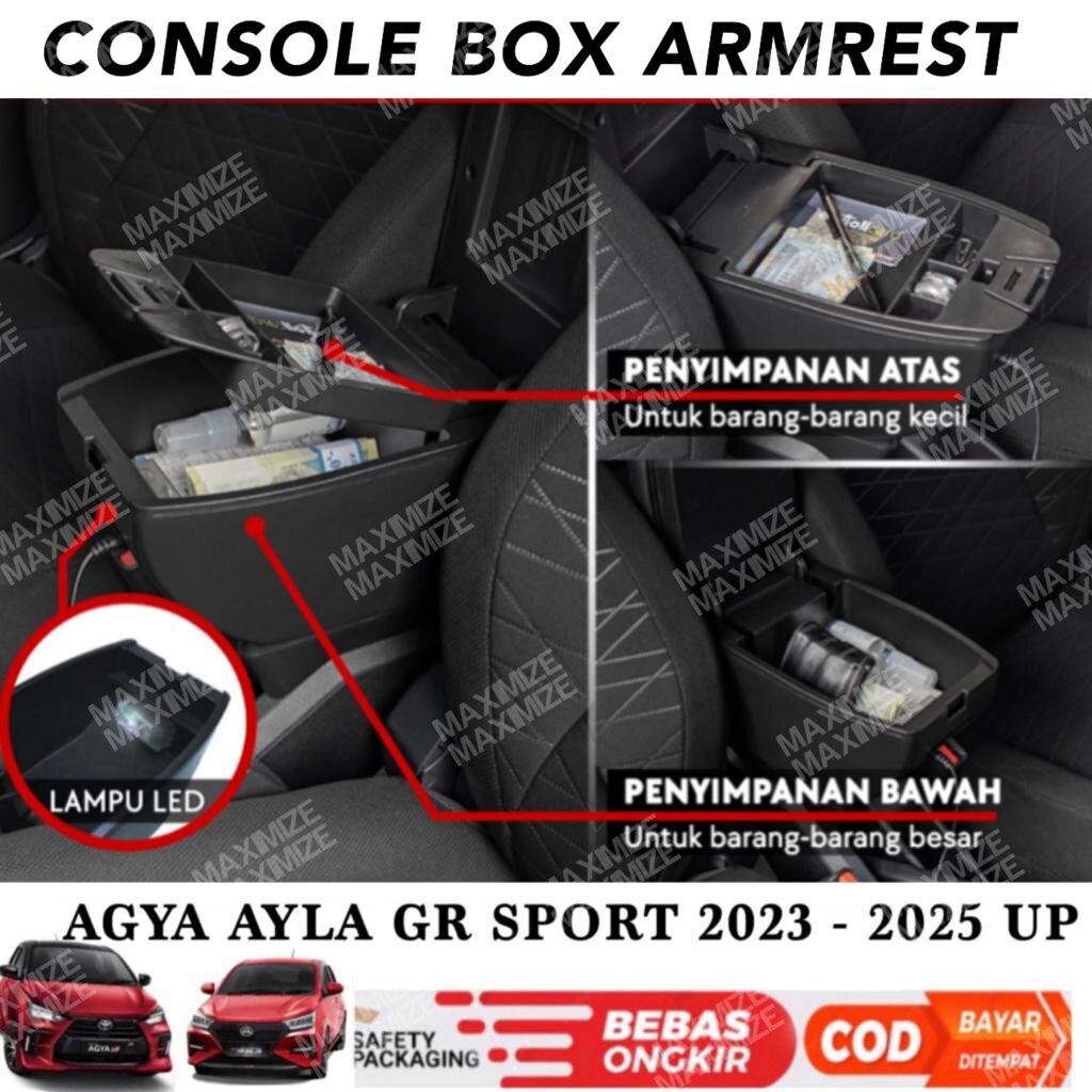 Console Box Armrest Agya Ayla 2023 2024 2025 Hitam Lazada Indonesia