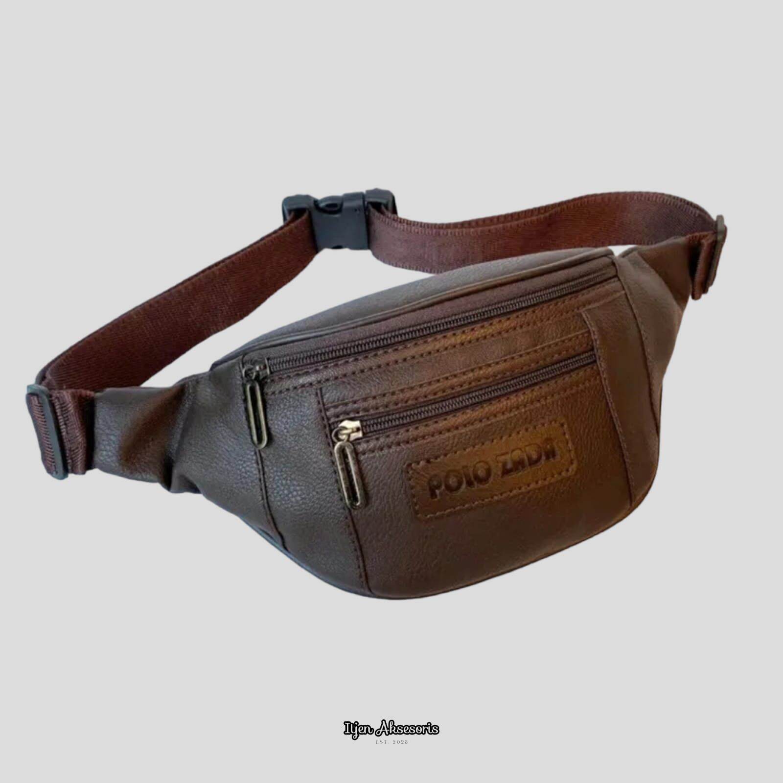 Polozada Tas Selempang Waistbag Pria Kulit Pu Premium Slingbag