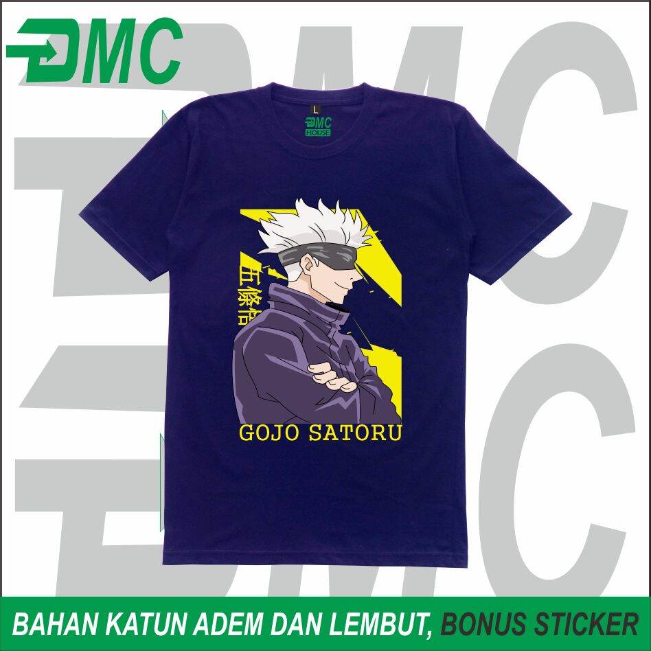 Kaos Baju Anime Gojo Satoru Jujutsu Kaisen Cotton Combed 30s Murni