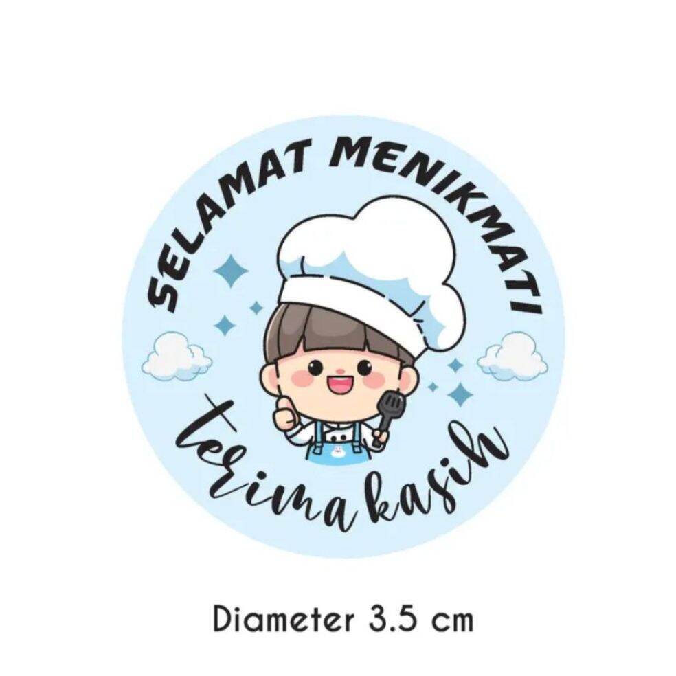 Sticker Selamat Menikmati Biru Stiker Terimakasih Biru Stiker