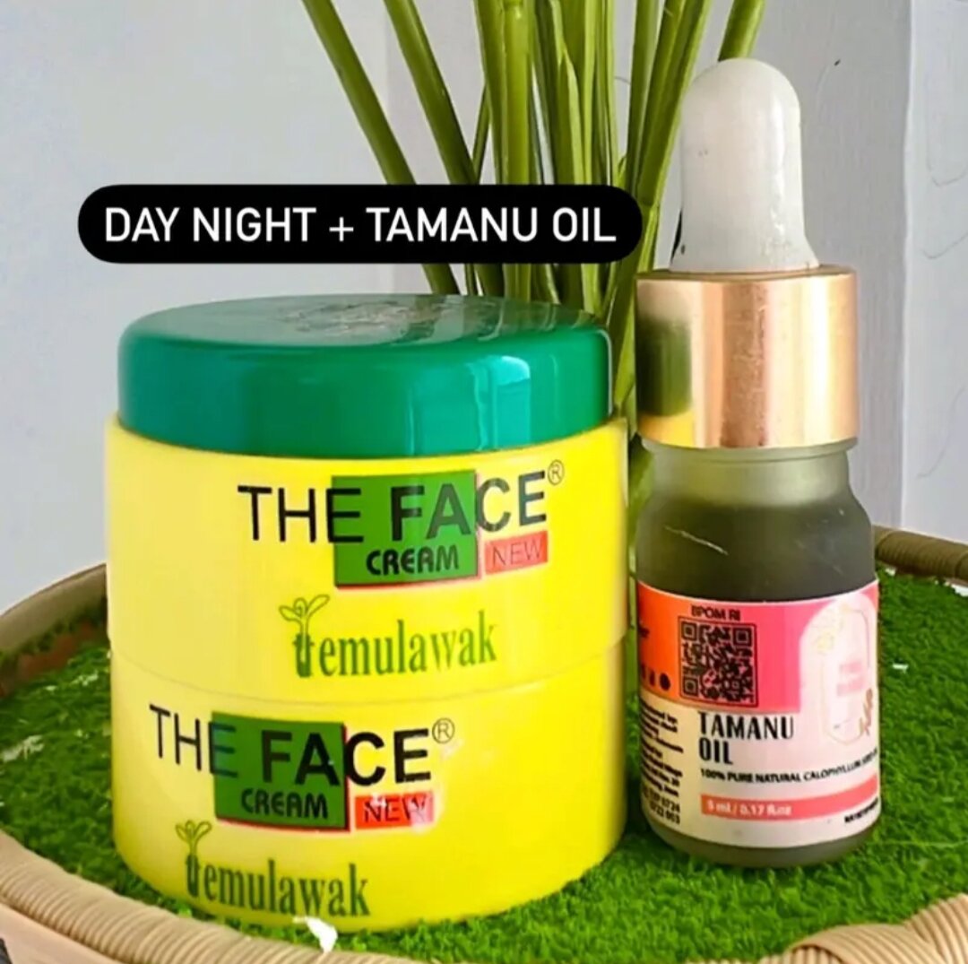 Cream The Face Siang Malam Dan Serum Tamau Oil Paket Hemat Bonus Hadiah