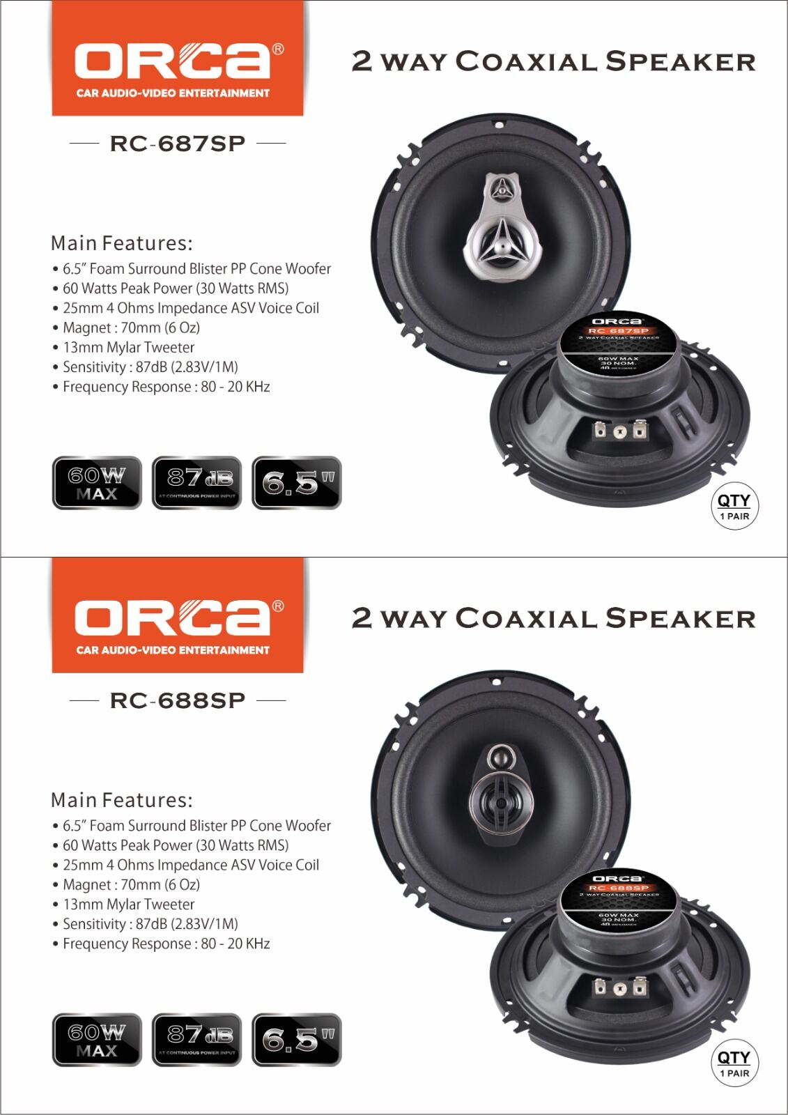 Speaker 6 Coaxial Orca New Sepasang Lazada Indonesia