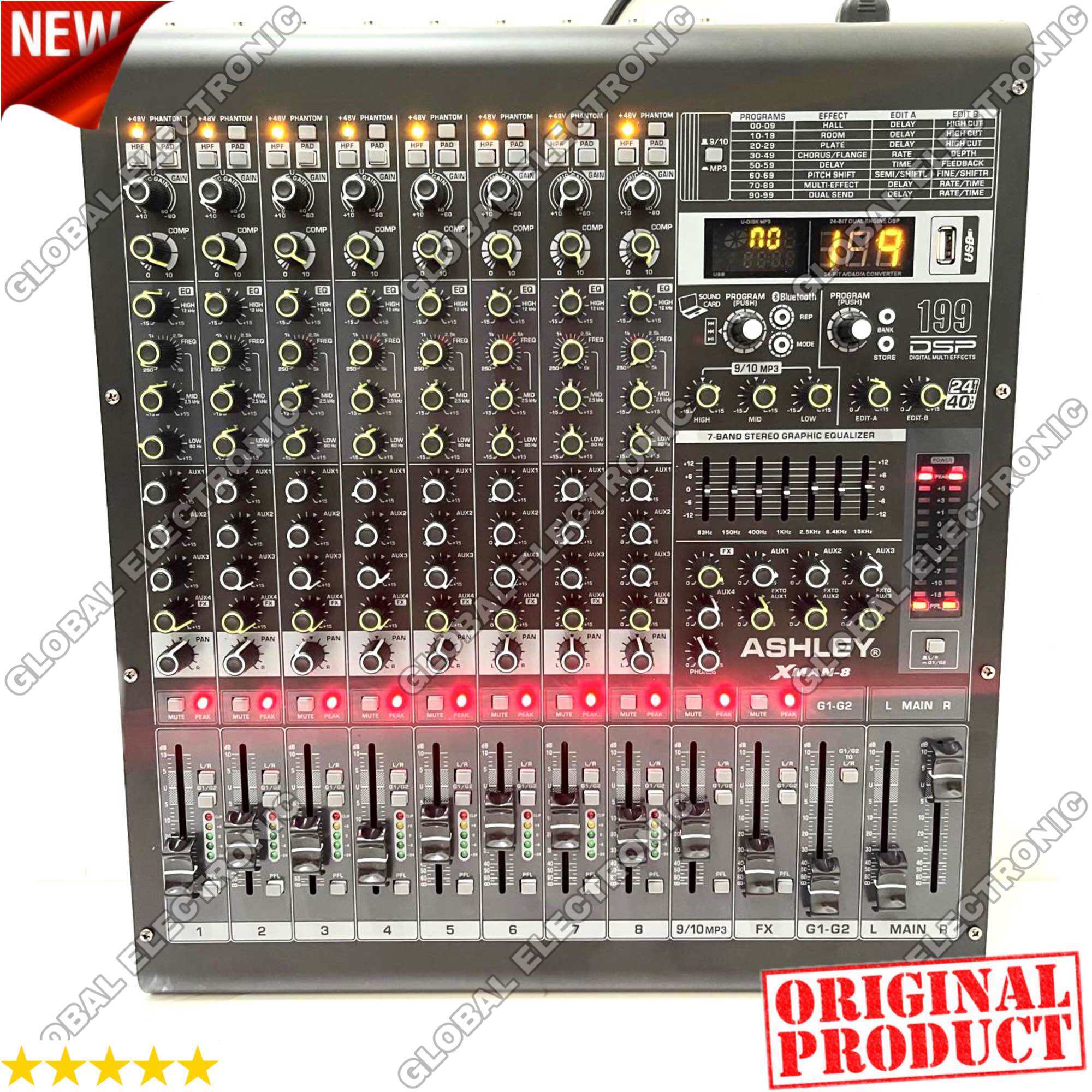 Mixer Ashley Xman 8 Original 8 Channel Bluetooth USB Interface