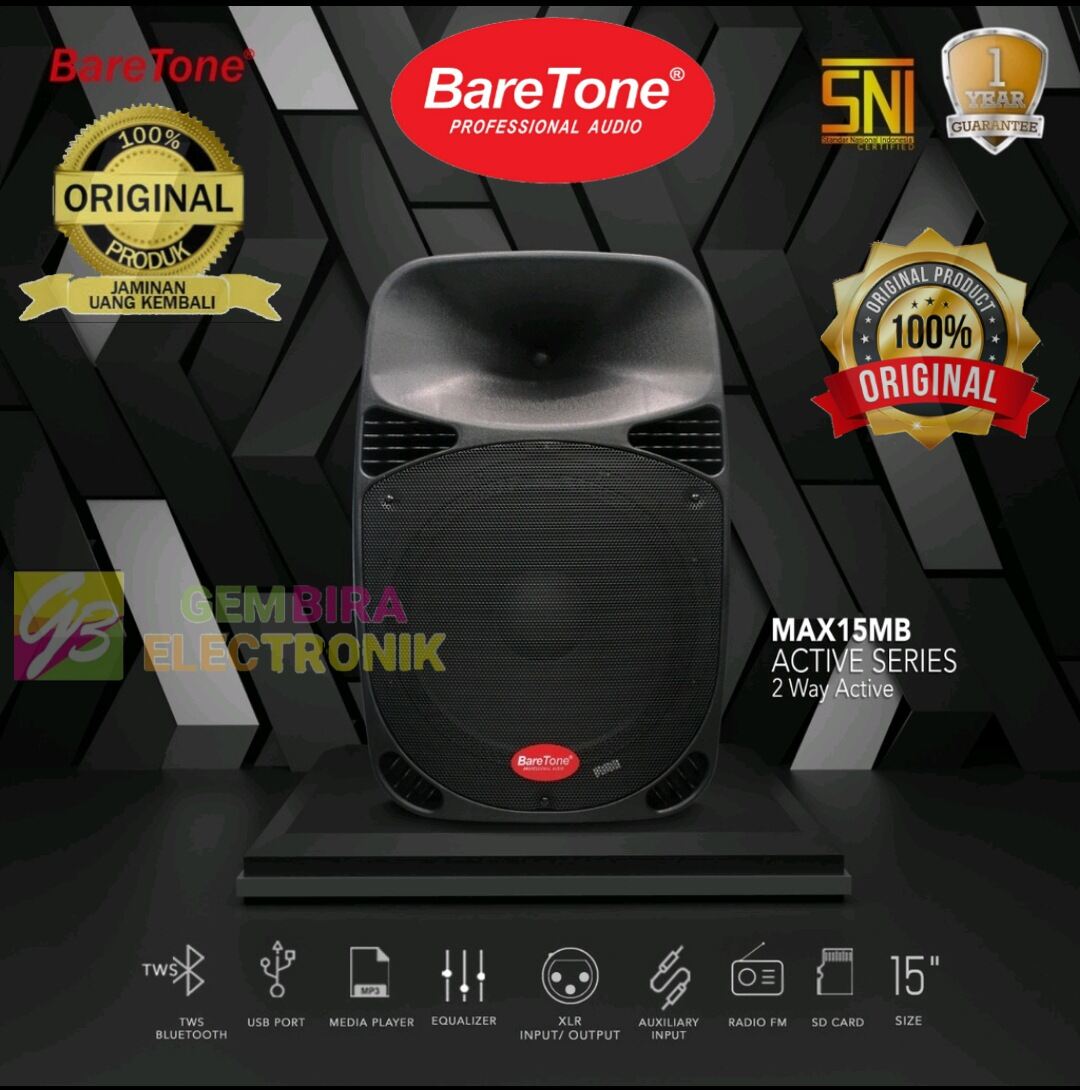 BareTone Speaker Aktif MAX15MB 15 Inch Original Lazada Indonesia