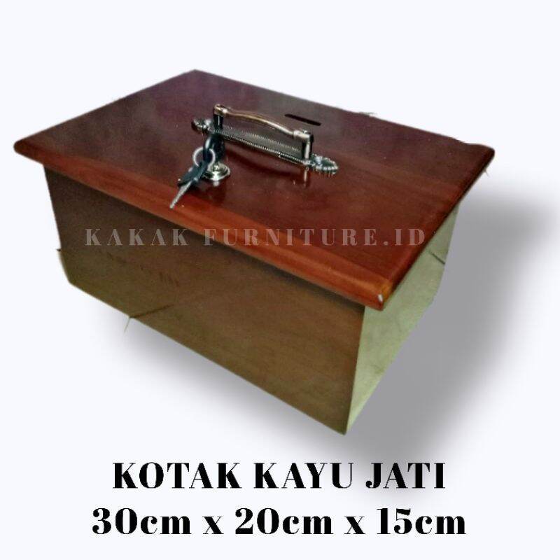 Kotak Amal Celengan Kayu Jati Tpk Premium Plt X X