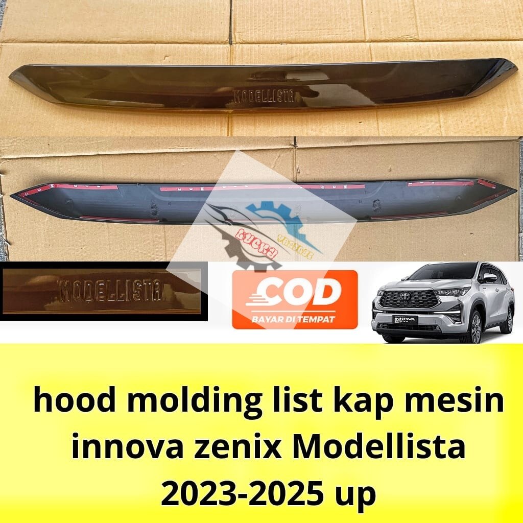 Hood Molding List Kap Mesin Innova Zenix Modellista Hitam