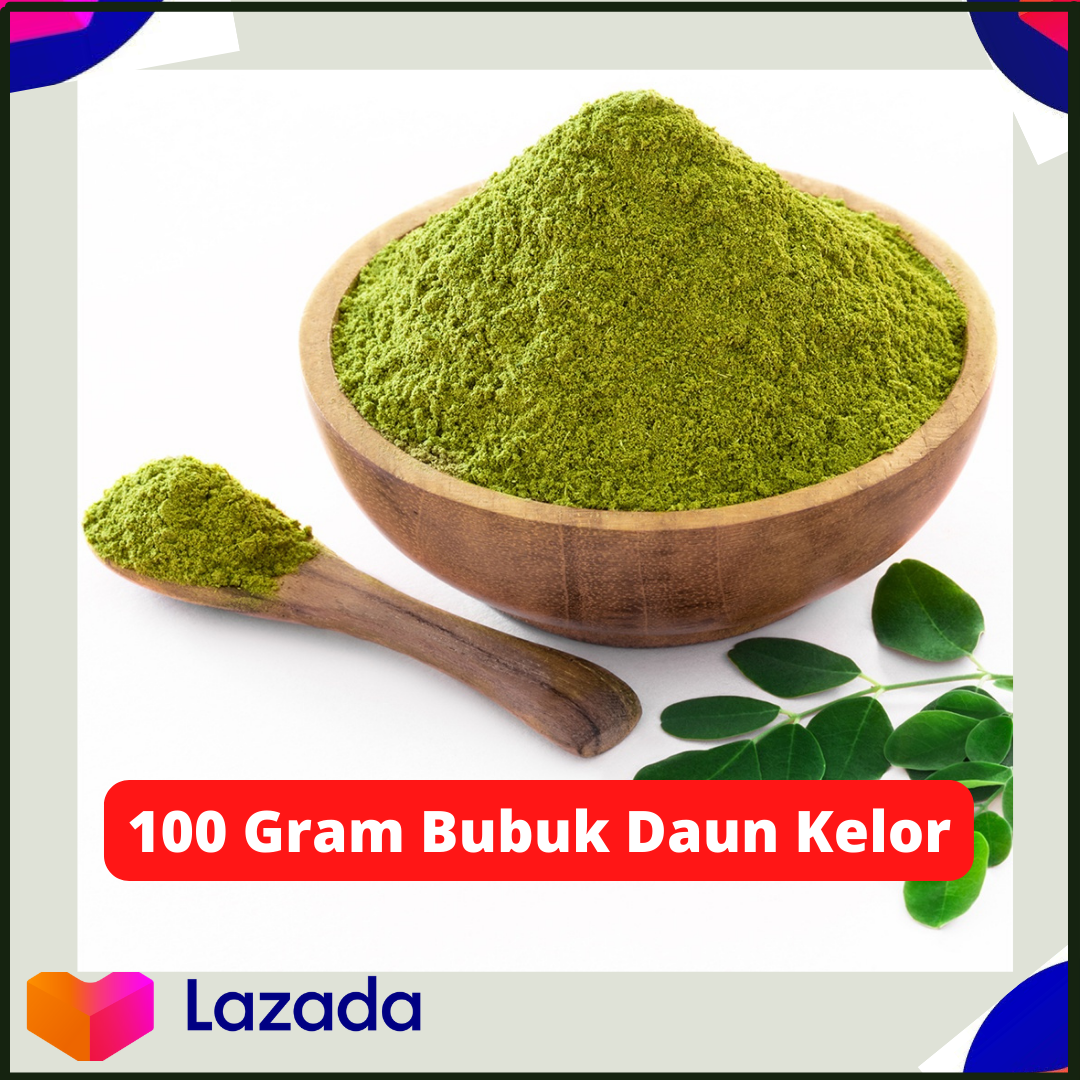 Daun Kelor Bubuk Serbuk Daun Kelor Isi 100 Gram Moringa Murni Masker