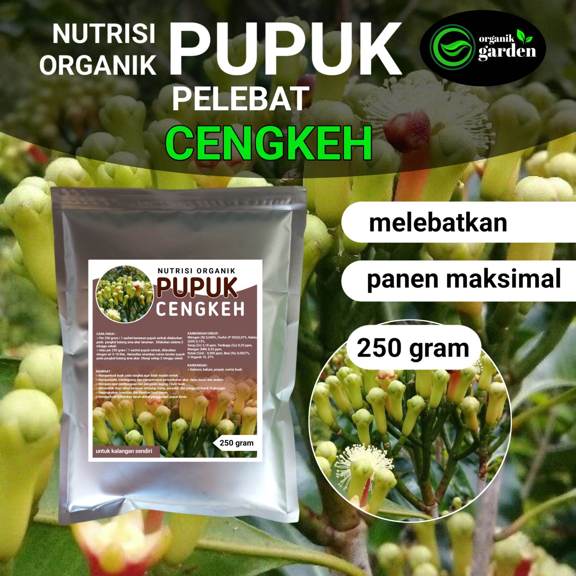 Pupuk Pelebat CENGKEH Booster Nutrisi Organik 250gram Lazada Indonesia