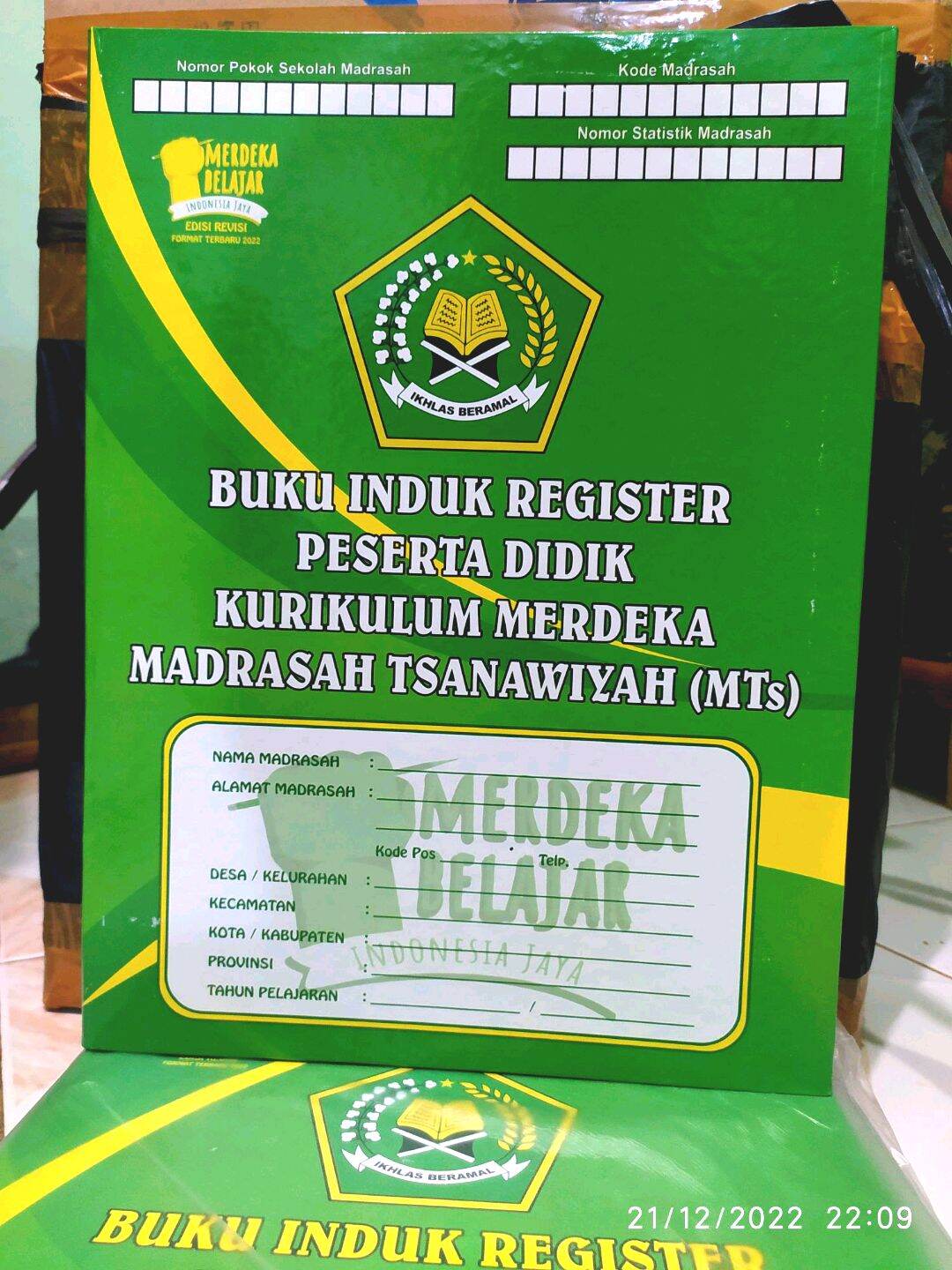 Buku Induk Register Siswa MTs Kurikulum Merdeka Format Terbaru Isi 50