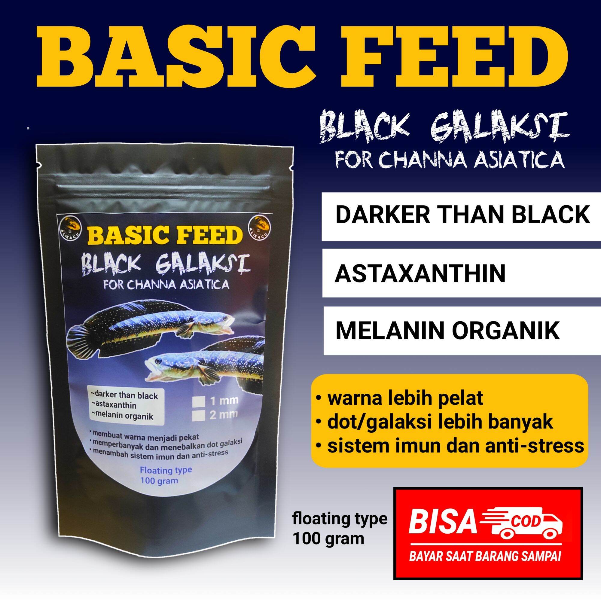 Pelet Ikan Asiatica Ws Makanan Ikan Basic Feed Black Galaksi For