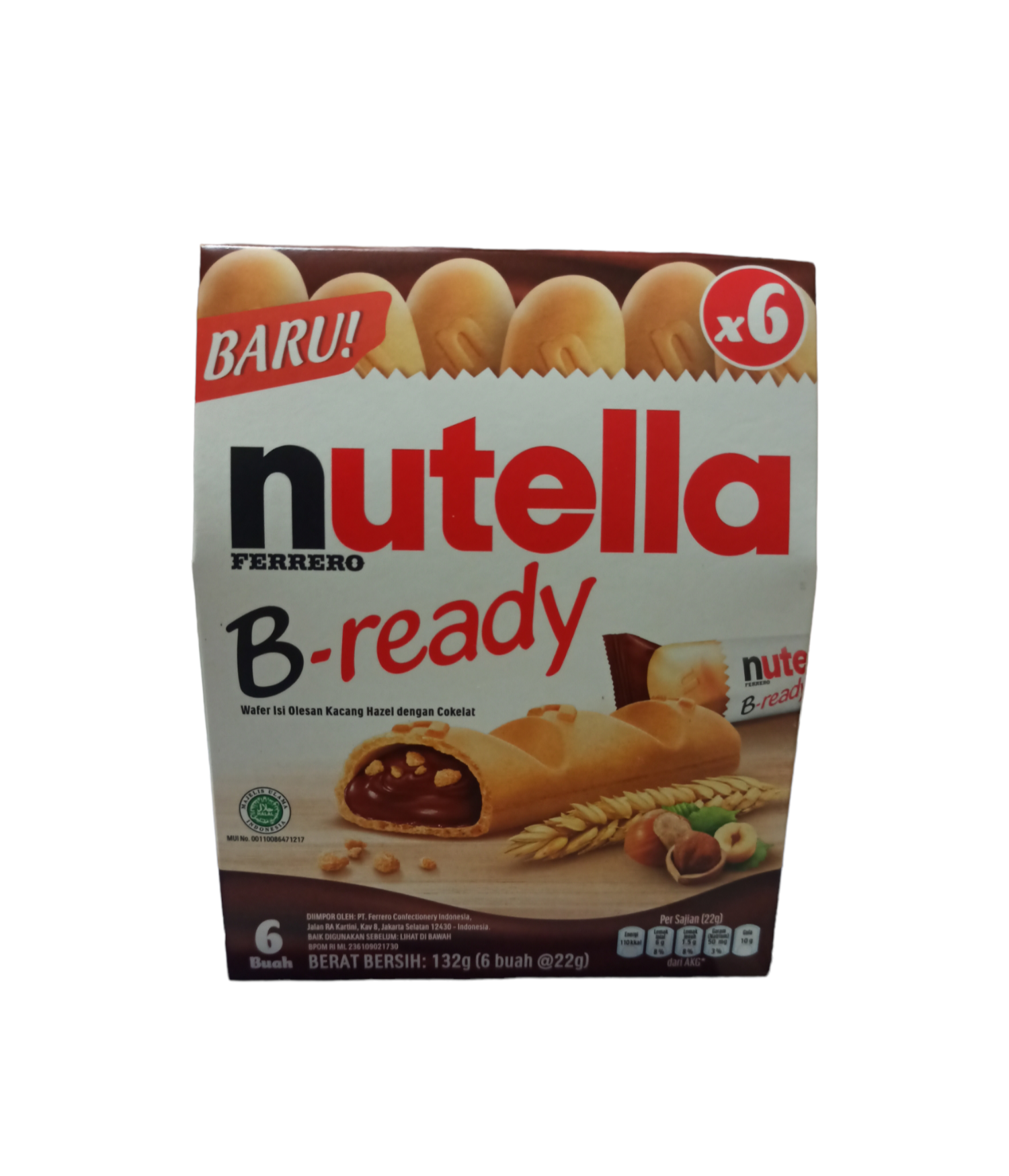 Nutella B Ready Wafer Hazelnut Cokelat Box Isi Pcs Lazada Indonesia