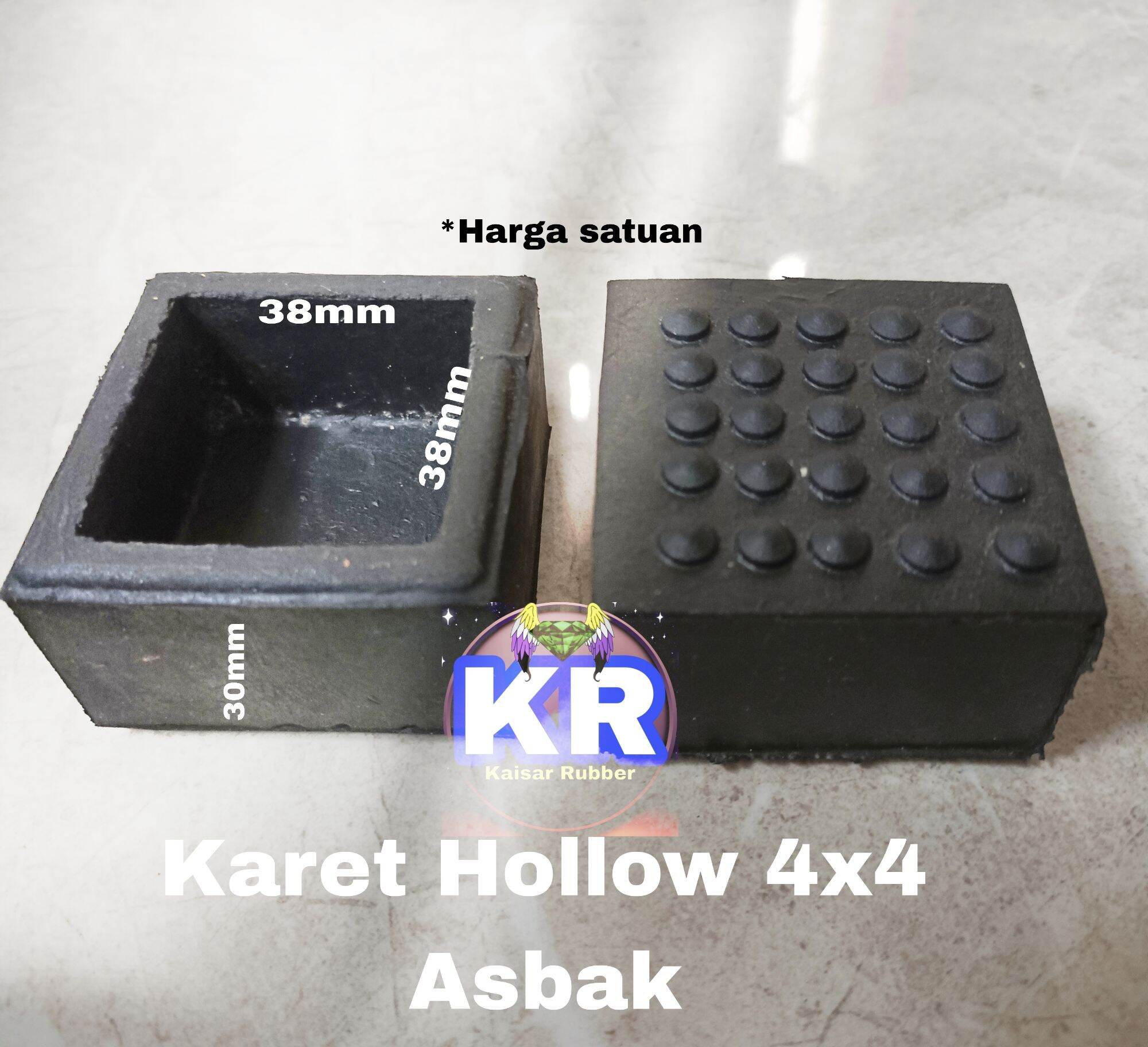 Karet Kaki Hollow 4x4 Asbak Tutup Kursi Meja Rak Besi Baja Sepatu