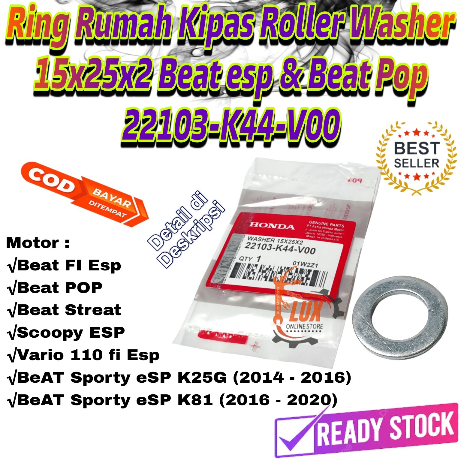 Ring Rumah Kipas Roller Washer 15x25x2 Beat Esp Ring Washer Beat Pop