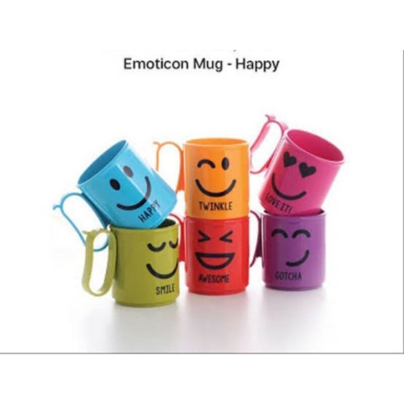 Emoticon Mug Tupperware Mug Smile Tupperware Ukuran 310 Ml Lazada